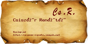 Csiszár Renátó névjegykártya